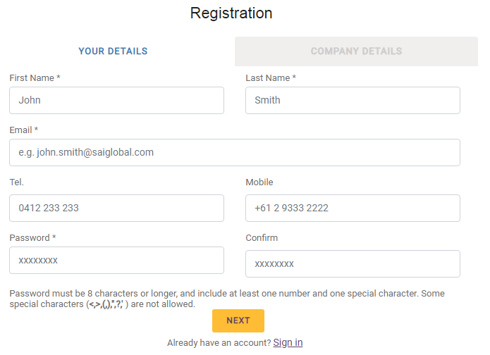 Registration 1 Register 2